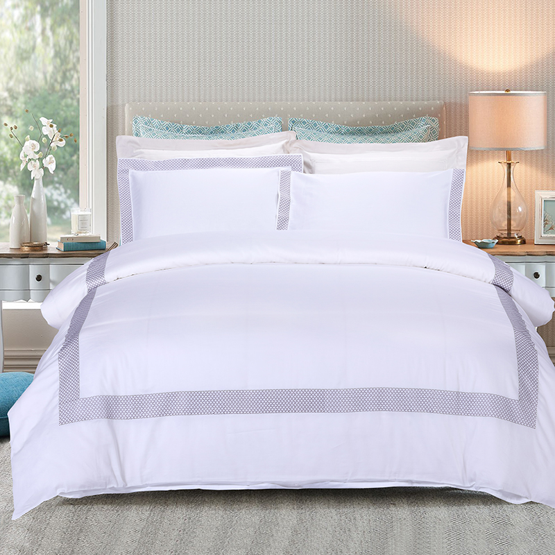 Nieuw borduurontwerp op maat fabrieksontwerp luxe hotelbeddengoedset