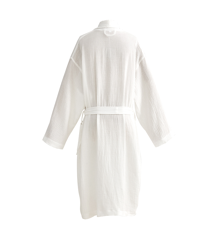 Dubbellaags gaaskatoen met sjaalkraag Hotelbadjas Dubbellaags gaaskatoen met sjaalkraag Hotelbadjas