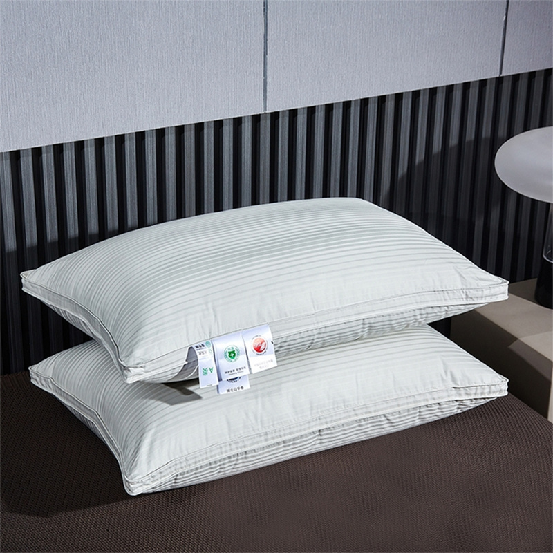 Eendendons drie lagen vulling kussen satijnen streepkussen