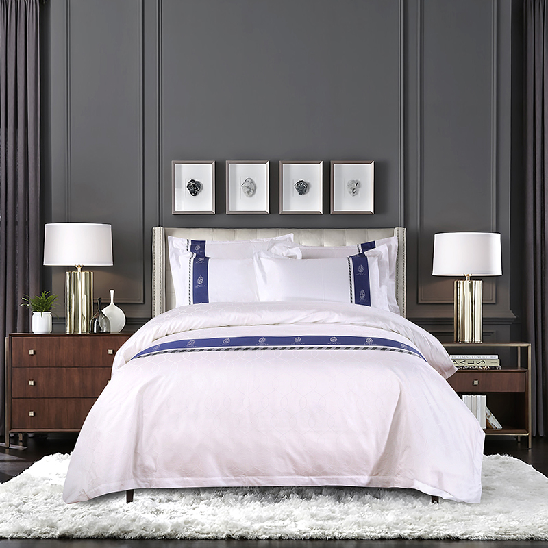 Garengeverfd, op maat gemaakt logo 100% katoenen beddengoedset